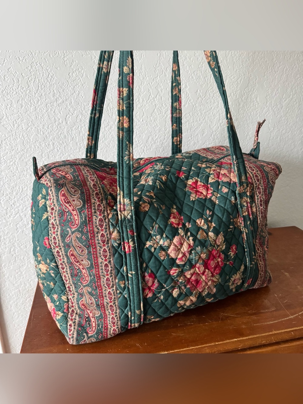 VINTAGE 80s VERA BRADLEY GREENBRIAR TRAVEL WEEKEND BAG LARGE